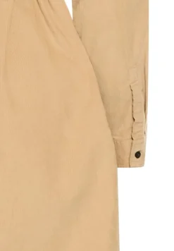 Langarmkleid mit Taillengürtel caramel