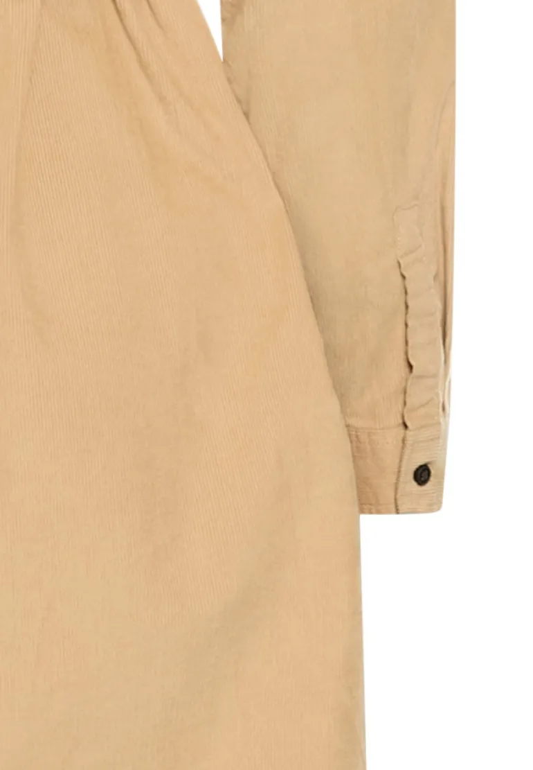 Langarmkleid mit Taillengürtel caramel