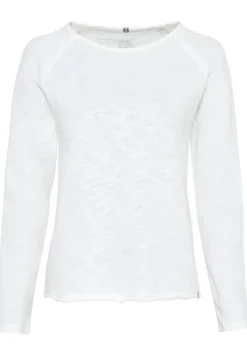 Langarmshirt aus reiner Baumwolle offwhite