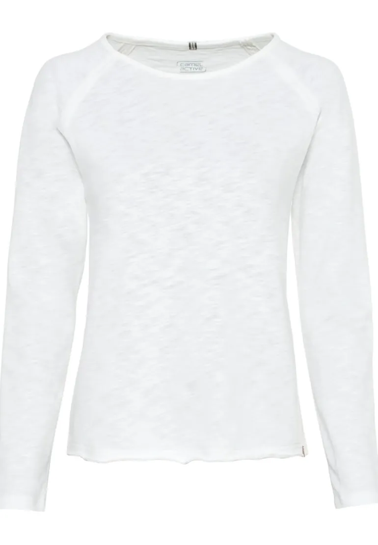 Langarmshirt aus reiner Baumwolle offwhite