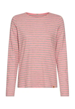Langarmshirt aus reiner Baumwolle grey melange stripes