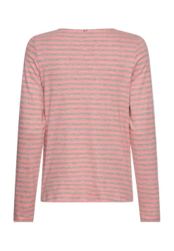 Langarmshirt aus reiner Baumwolle grey melange stripes
