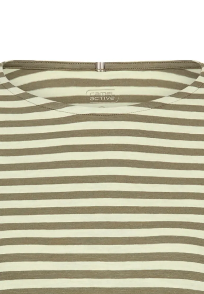 Langarmshirt aus reiner Baumwolle shadow khaki stripes