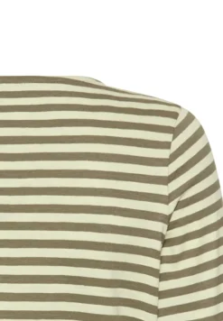Langarmshirt aus reiner Baumwolle shadow khaki stripes