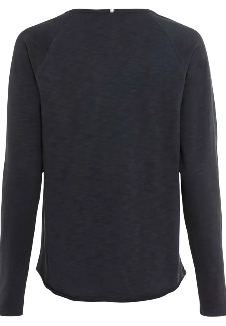 Langarmshirt aus reiner Baumwolle dark navy