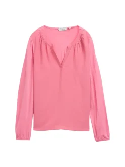 Langarmshirt im Material-Mix bright rose