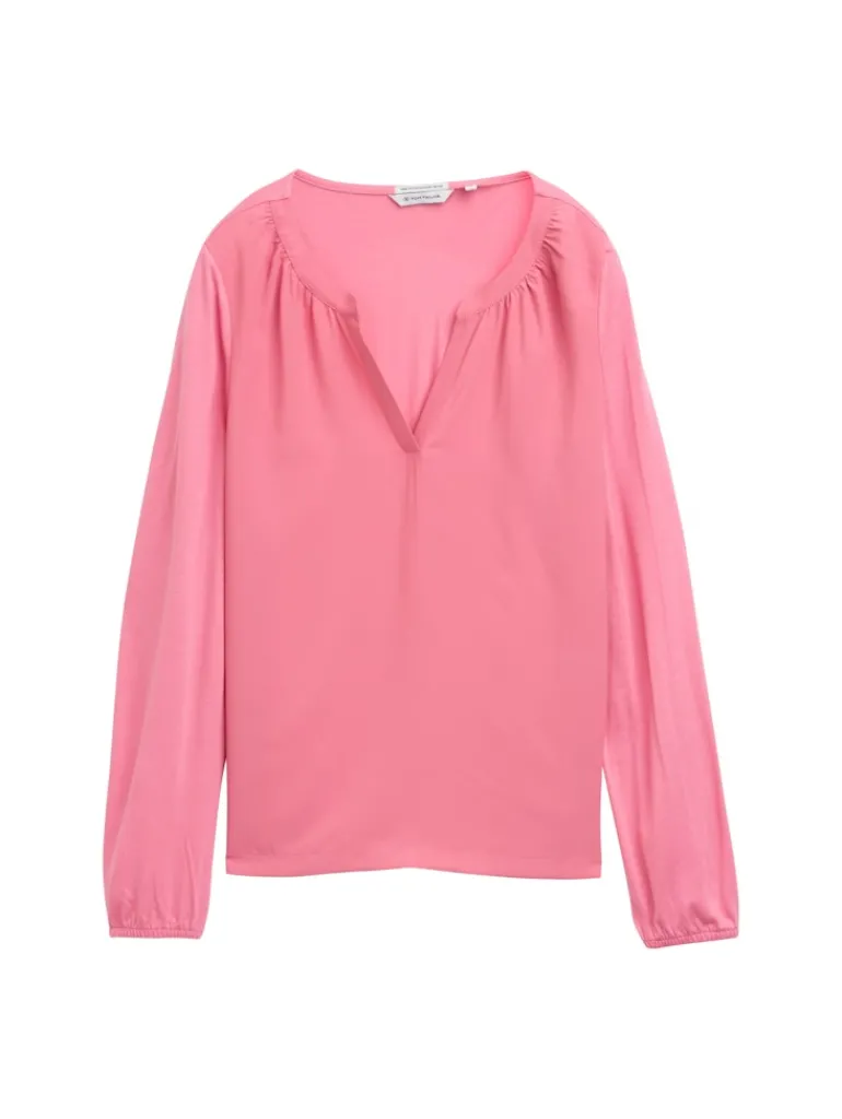 Langarmshirt im Material-Mix bright rose
