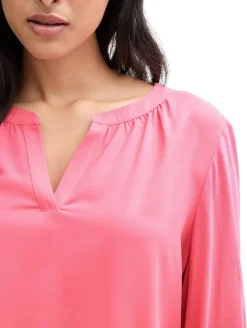 Langarmshirt im Material-Mix bright rose
