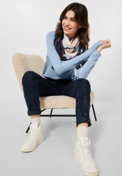 Langarmshirt in Unifarbe tender blue melange