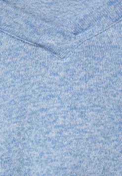 Langarmshirt in Unifarbe tender blue melange