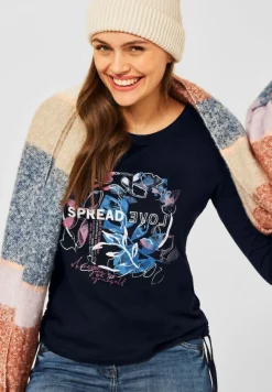 Langarmshirt mit Fotoprint deep blue