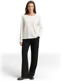 Langarmshirt mit Glitzer-Streifenmuster white stripe with lurex