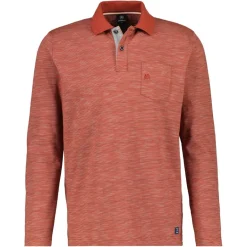 Langarmshirt mit Polokragen rusty red