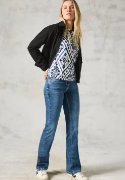 Langarmshirt mit Print vanilla white