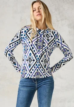Langarmshirt mit Print vanilla white