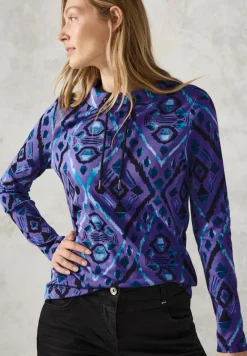 Langarmshirt mit Print wild lilac