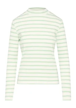 Langarmshirt mit Rippstruktur creme