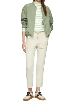 Langarmshirt mit Rippstruktur creme