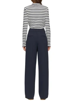 Langarmshirt mit Rippstruktur blau