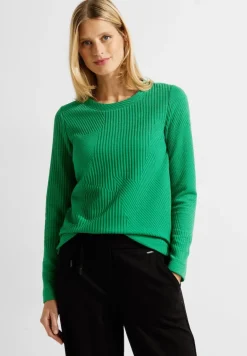 Langarmshirt mit Struktur easy green