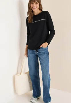 Langarmshirt mit Wording black
