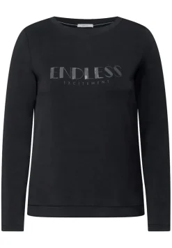 Langarmshirt mit Wording black