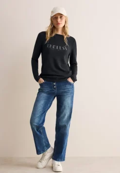 Langarmshirt mit Wording black