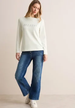 Langarmshirt mit Wording vanilla white