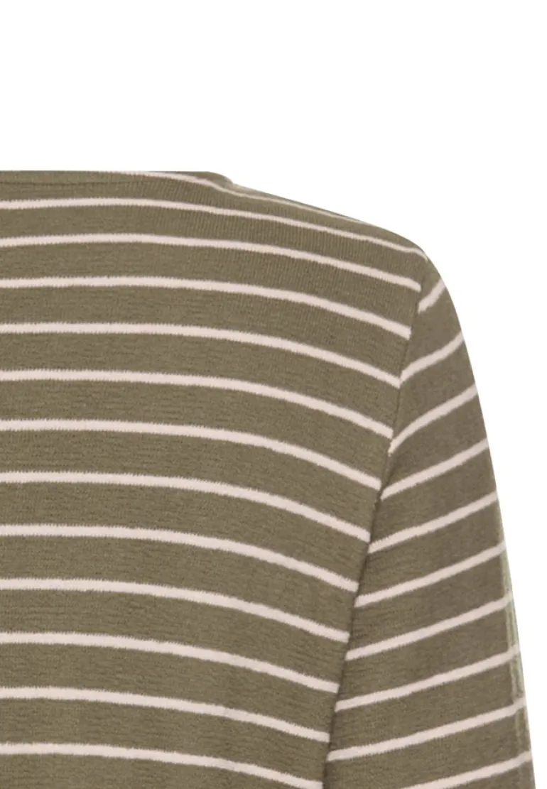 Langarm-T-Shirt aus Bio-Baumwolle shadow khaki stripes