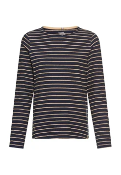 Langarm-T-Shirt aus Bio-Baumwolle ink blue stripes