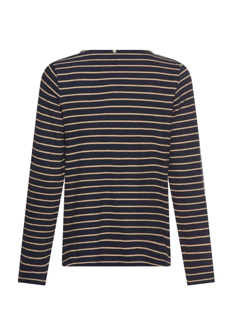 Langarm-T-Shirt aus Bio-Baumwolle ink blue stripes