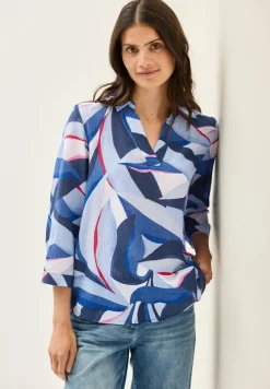 Lange Hemdbluse mit Print urban navy blue