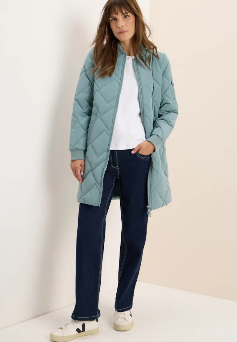Langer Stepp-Blouson ice hill green