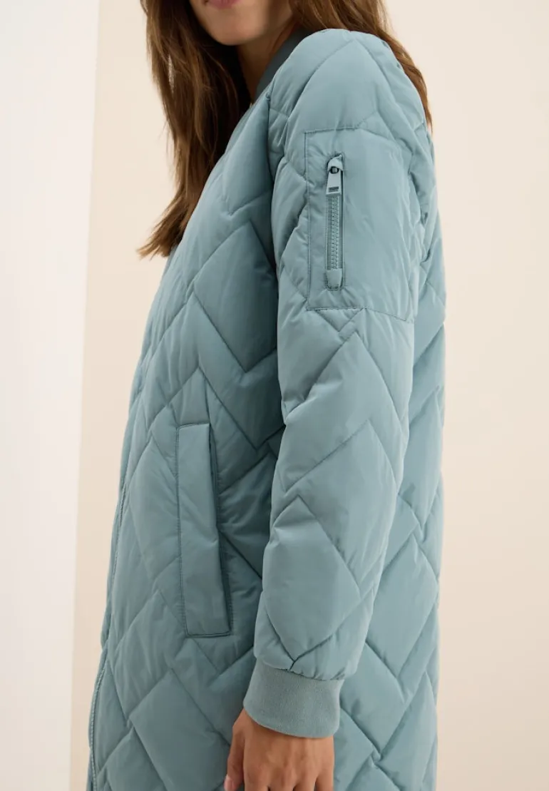 Langer Stepp-Blouson ice hill green