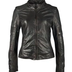 LEDERJACKE G2GEENA SF LAMEV metallic black
