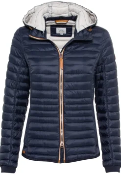 Leicht wattierte Steppjacke aus recyeltem Polyamid navy