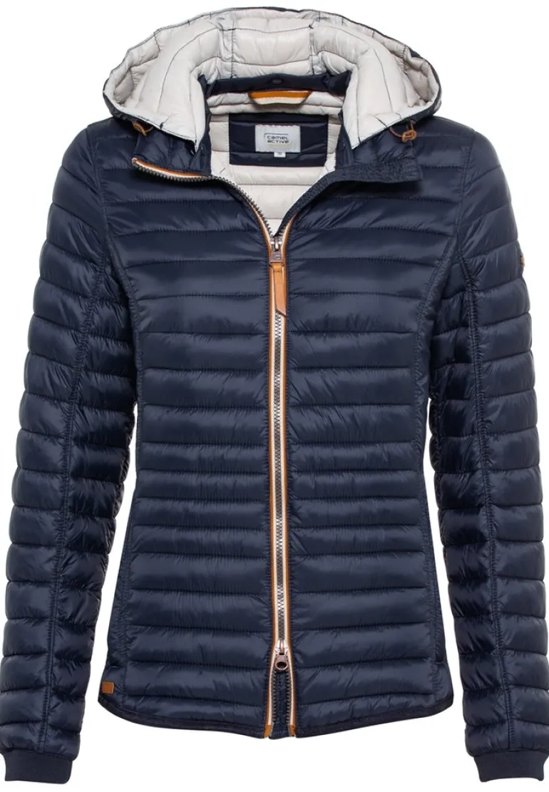 Leicht wattierte Steppjacke aus recyeltem Polyamid navy