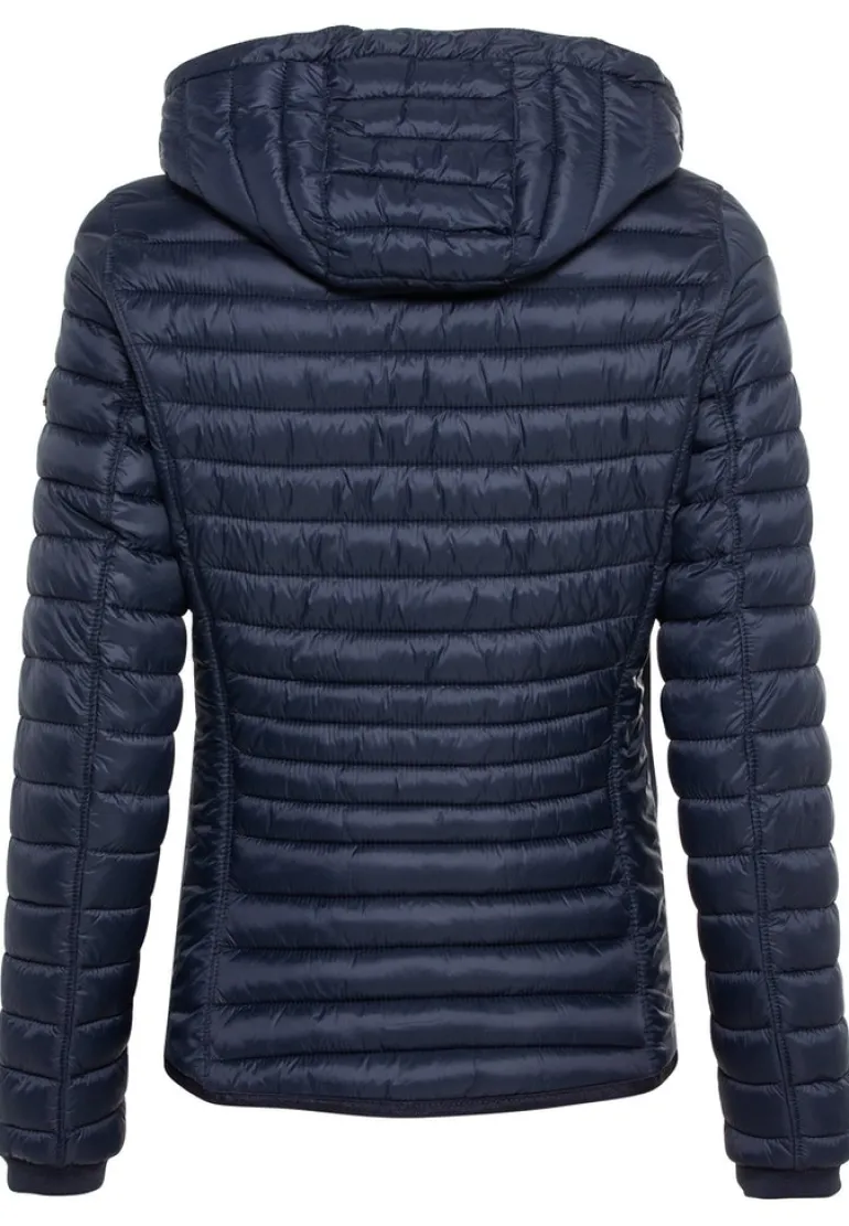 Leicht wattierte Steppjacke aus recyeltem Polyamid navy