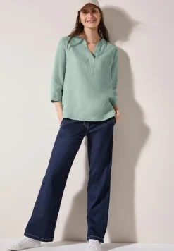 Leinenbluse ice sage green