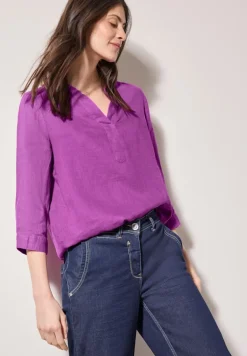 Leinenbluse magenta lacquer