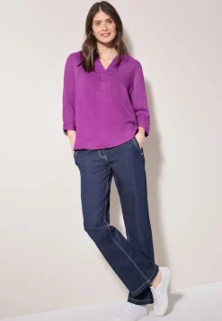 Leinenbluse magenta lacquer