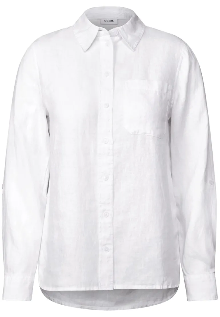 Leinen-Hemdbluse white