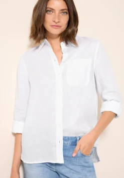 Leinen-Hemdbluse white