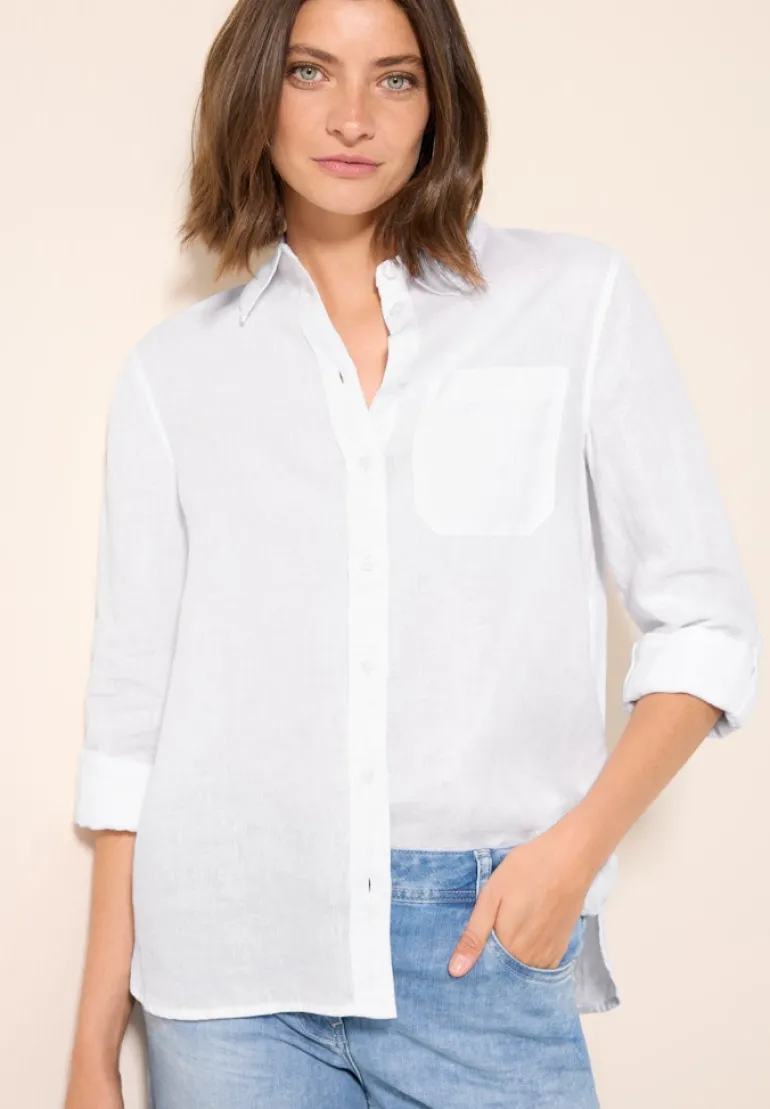 Leinen-Hemdbluse white