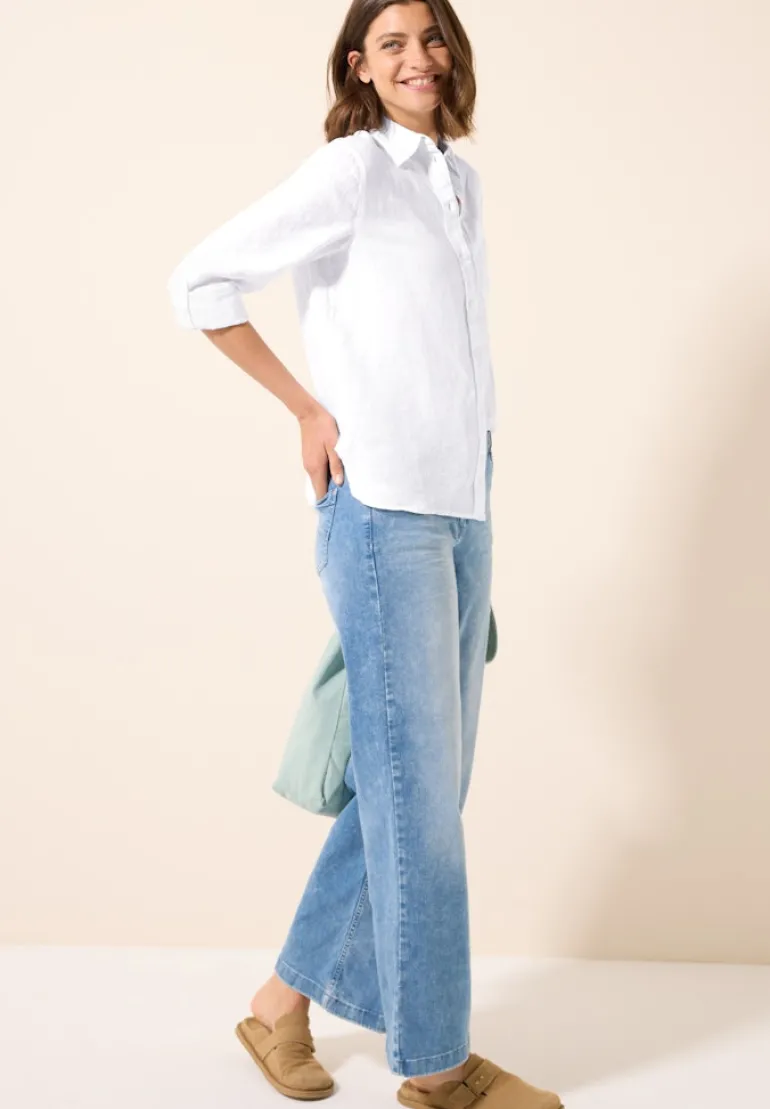 Leinen-Hemdbluse white