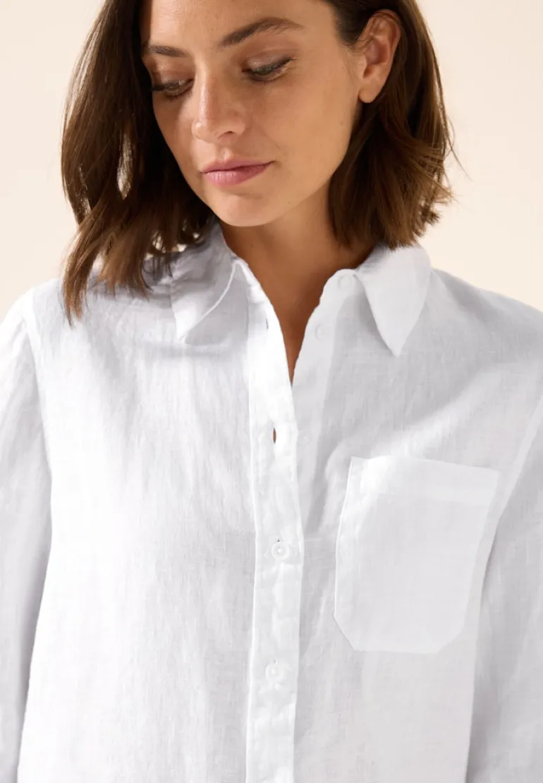 Leinen-Hemdbluse white
