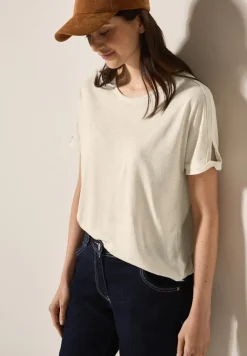 Leinen-Look Glitzer-Shirt pumice beige