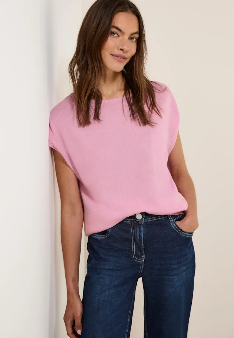 Leinen-Look Strickpullover cherry blossom pink