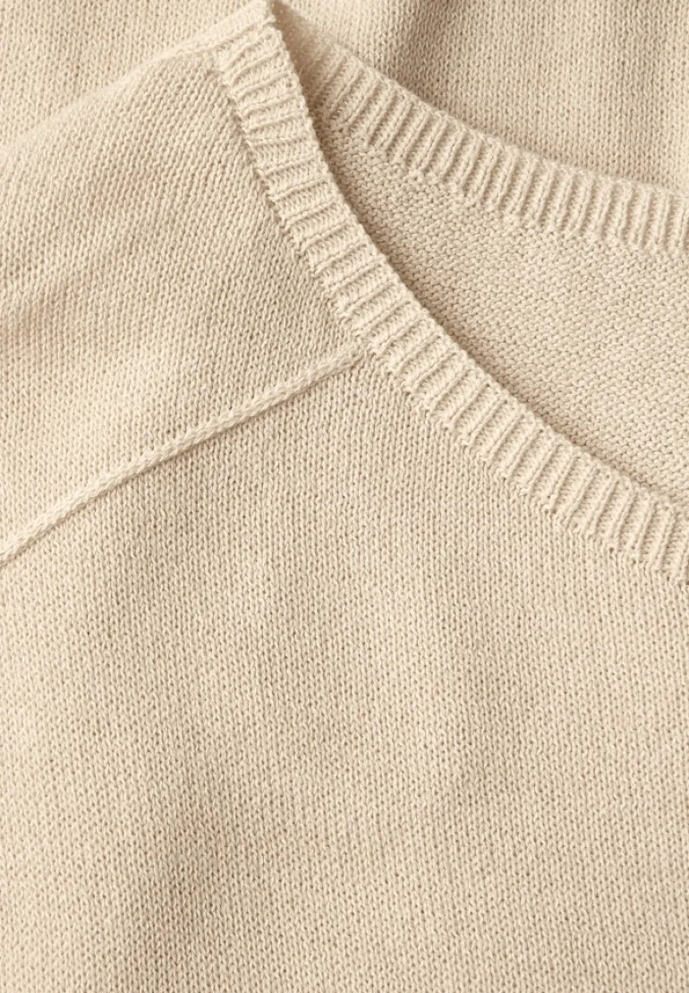 Leinen-Look Strickpullover pearl beige melange