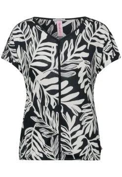 Leinenmix T-Shirt black
